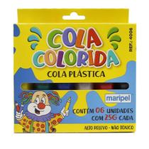Cola Colorida C/6 Cores 25grs Cola Plastica - Maripel Cola Colorida C/6 Cores 25grs Cola Plastica - Maripel