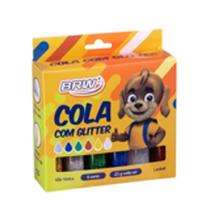 Cola colorida com glitter 25gr c/12 un-BRW - 6 CORES DIFERENTES