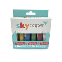 Cola Colorida Com Glitter 6 Cores SkyPaper