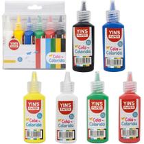 Cola Colorida Escolar E Artesanato Kit Com 6 Cores De 20g Yins Paper YP7422