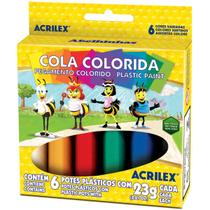 Cola Colorida Estojo com 06 Cores 23G - Acrilex