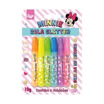 Cola Colorida Glitter Bastão Brilha No Escuro Efeito 3D Minnie