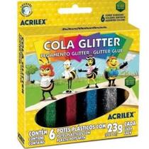 Cola Colorida Glitter Com 6 Cores 23 G Cada - Acrilex