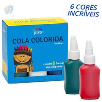 Cola Colorida Pira Caixa com 6 Cores 25g