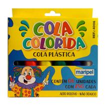 Cola Colorida Plástica Escolar c/ 6 unidades 25g Maripel