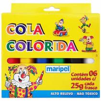 Cola colorida plastica maripel 6 cores