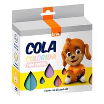 Cola colorida tom Pastel 6 cores - BRW