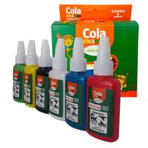 Cola Coloridas 6 Cores Leo E Leo 25g Não Toxica Cola Coloridas 6 Cores Leo E Leo 25g Não Toxica