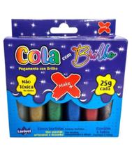 Cola com brilho cx c/6 tuos 25g cada Cola com brilho cx c/6 tuos 25g cada