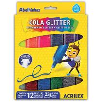 Cola com Glitter Estojo com 12 Cores 23G (S) Cola com Glitter Estojo com 12 Cores 23G (S)