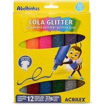 Cola com Glitter Estojo com 12 Cores 23G (S)