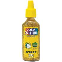 Cola com glitter tubo 23g. ouro acrilex