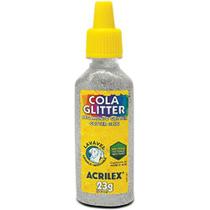 Cola Com Glitter Tubo 23G. Prata