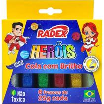 Cola com Glitter Tubo 25G. 6 Cores Estojo