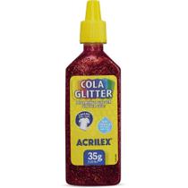 Cola com Glitter Tubo 35G. Vermelho