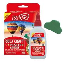 Cola Craft Puzzle para Quebra Cabeça Brilhante/Fosco com Espátula, Transparente 90g, Radex.