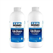 Cola de alta resistencia branca pva extra 1kg - Kit C/ 2