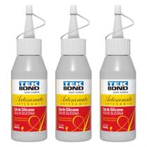 Cola de Silicone Líquida Artesanato 3u 60ml/51g Tekbond