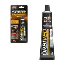 Cola De Silicone Orbi Preta 50g Junta Líquida Silicone