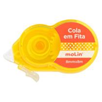 Cola em Fita permanente Molin 8mmX8M embalagem Amarela