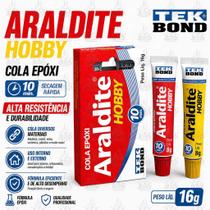 Cola Epóxi Araldite Hobby Tek Bond 16g Adesivo com Fixação Rápida para Pequenos Reparos em 10 min. Cola Epóxi Araldite Hobby Tek Bond 16g Adesivo com Fixação Rápida para Pequenos Reparos em 10 min.