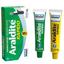 Cola Epóxi Araldite Rápido 5 Minutos Verde E Amarelo Tekbond 23g
