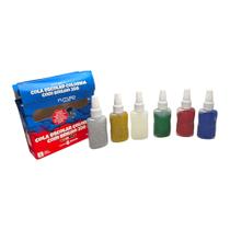 Cola Escolar Colorida com Brilho 25g 6 unidades