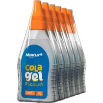 Cola Escolar GEL Transparente 90G - Pacote com 6 Unidades