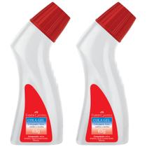 Cola Escolar Gel Transparente Frasco Ergonomico Tecido Papel