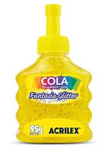 Cola Especial para Artesanato Fantasia Glitter 95g Amarelo R - Acrilex