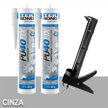 Cola Fixa Adesivo Cuba Pu 40 Granitos 387g Kit 2 + Aplicador