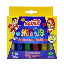 Cola Glitter 25g 6 Cores Efeito Brilho Com Relevo Bico Aplicador