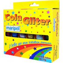 Cola Glitter 6 Cores Sortidas 25g - Maripel