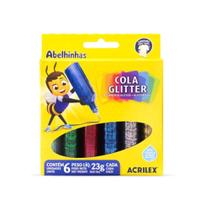 Cola Glitter Acrilex 6 Cores 23g