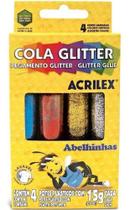 Cola Glitter Acrilex C/ 04 Cores 15grs Lavável 02924