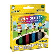Cola Glitter Acrilex Com 06 Cores 23g Cada 02923