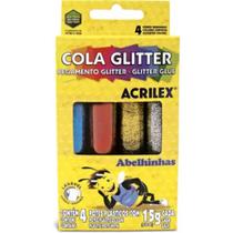 Cola glitter Acrilex sortida 15g c/4