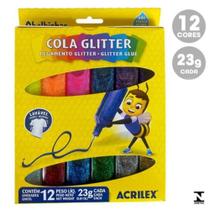 Cola Glitter c/ 12 unid Acrilex 23g cada - ACRILEX - ESCOLAR