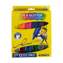 Cola Glitter c/ 12 unid Acrilex 23g cada