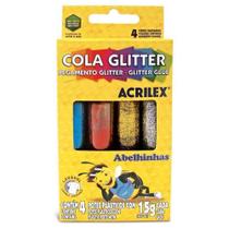 Cola glitter c/4 cores 15g abelhinha acrilex