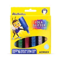 Cola Glitter Colorida Artística 6 Cores - 23 Gr Acrilex