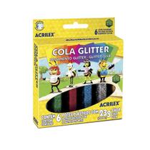 Cola Glitter Com 6 Cores Acrilex Cola Glitter Com 6 Cores Acrilex