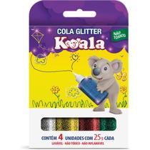 COLA GLITTER KIT C/4 CORES DELTA C/25g CD PTA/DOURADO/VM/VD
