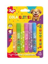 Cola Glitter Neon Brilha No Escuro Efeito 3D Kit 6 Unidades Cola Glitter Neon Brilha No Escuro Efeito 3D Kit 6 Unidades