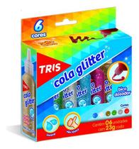 Cola Glitter Tris 23g Com 6 Cores 681436