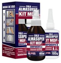 Cola Instantânea Kit Mdf Almasuper + Catalisador 190ml/100gr Cola Instantânea Kit Mdf Almasuper + Catalisador 190ml/100gr