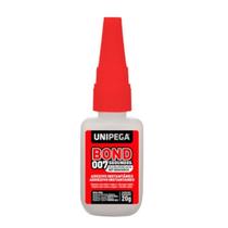 Cola Instantânea Unipega Bond 007 20g - Embalagem com 10 Unidades Cola Instantânea Unipega Bond 007 20g - Embalagem com 10 Unidades