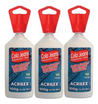 Cola jeans 100g acrilex pct c/3 Cola jeans 100g acrilex pct c/3