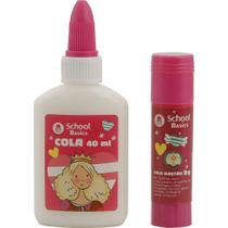 Cola Líquida 40ml + Bastão 9g School Basics Não Tóxico