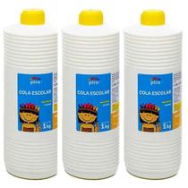 Cola Líquida Branca Escolar 1kg 3 Unidades - Pira Cola Líquida Branca Escolar 1kg 3 Unidades - Pira
